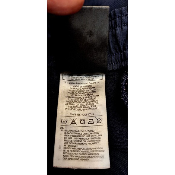 Adidas Men's Navy Blue 3-Stripes Tapered Leg Full Length Track Pants XXL 2XL Y2K - Picture 4 of 10